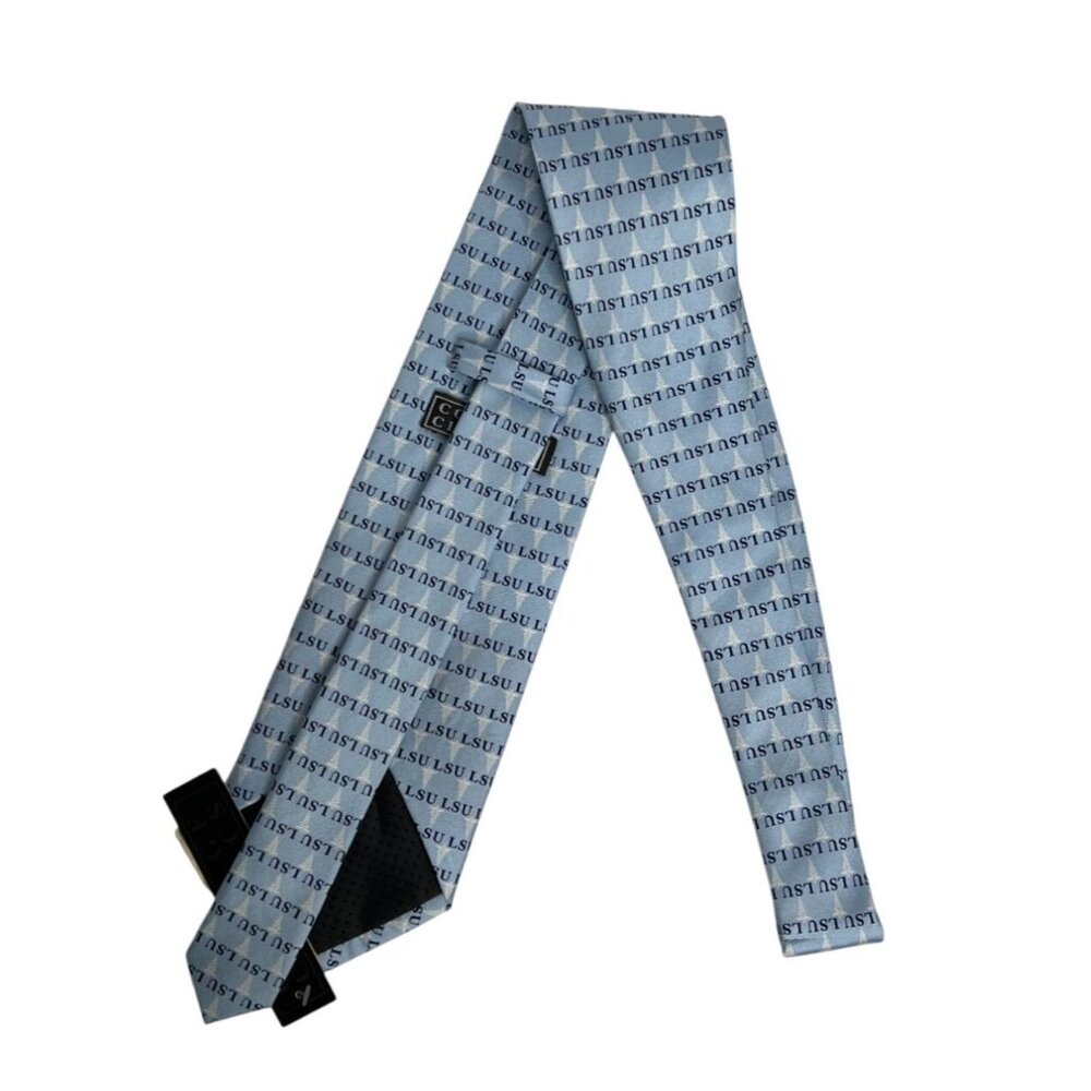 LSUHSC Silk Tie College Classics LSU Health Sciences Center Light Blue - Picture 2 of 6